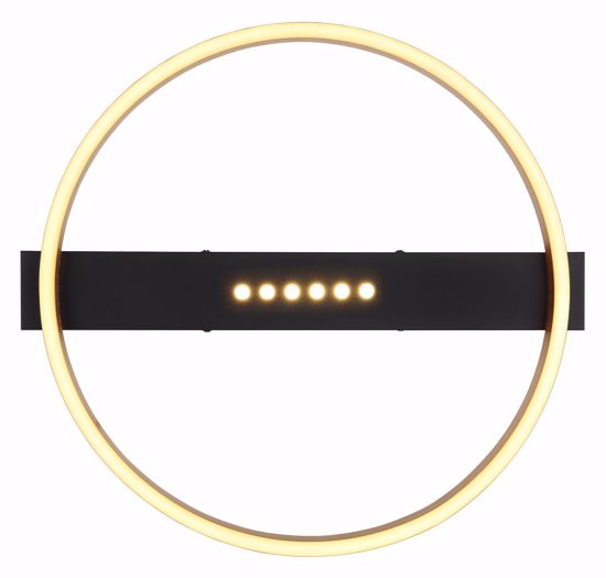 Plafoniera rotonda cerchio nero oro per soggiorno moderno led 24w 3000k