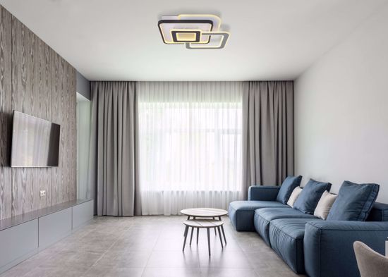 Plafoniera nero grigio per soggiorno moderno design led 40w 3000k