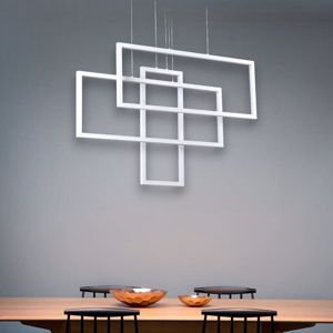 Frame ideal lux lampadario led 93w 3000k geometrico bianco per soggiorno