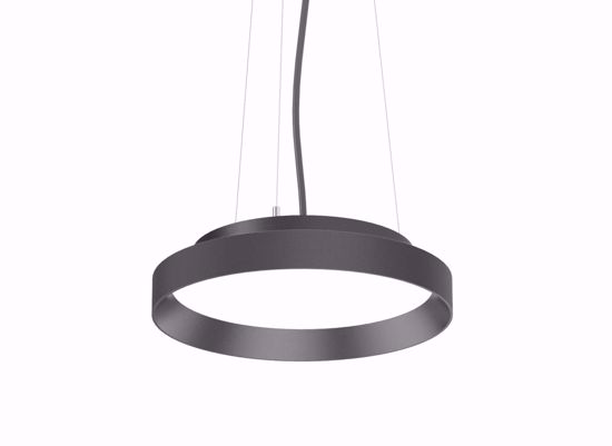 Fly sp ideal lux lampadario per ufficio moderno circolare nero led 18w 4000k