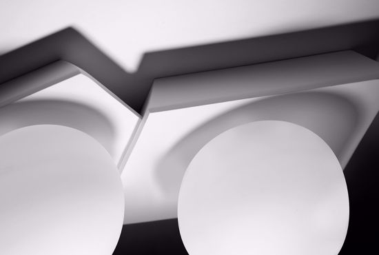 Plafoniera 2 luci moderna design gesso bianca sforzin cicladi