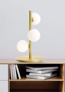 Miloox pomi lampada da tavolo elegante tre sfere vetro metallo oro