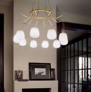 Karousel ideal lux sp10 lampadario oro per soggiorno