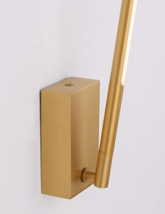 Applique moderna orientabile bacchetta da parete oro led 6w 3000k