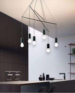 Pop nero ideal lux lampadario a sospensione per soggiorno sei luci