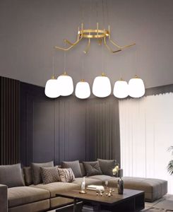 Karousel ideal lux lampadario moderno oro ottone 6 luci per soggiorno
