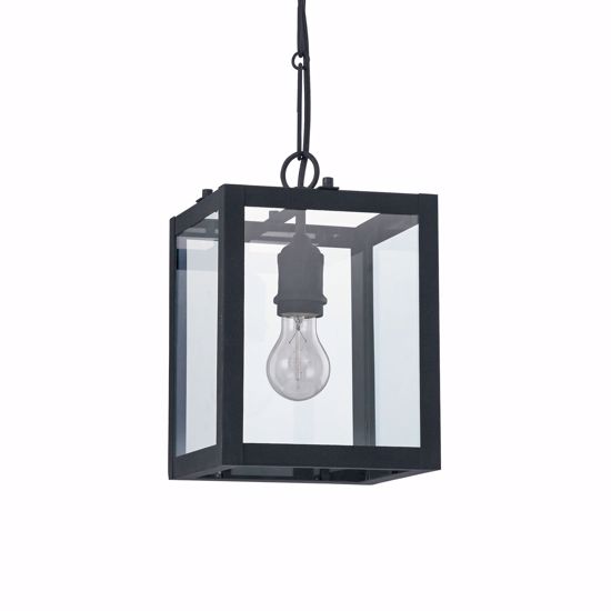 Igor ideal lux lampadario lanterna nero vetro trasparente per cucina