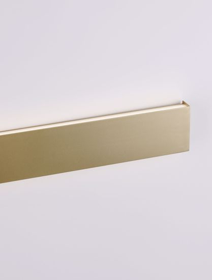 Applique led rettangolare oro moderna luce biemissione 60cm 20w 3000k ip44