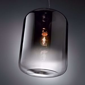 Lampadario pendente per cucina moderna cilindro vetro ideal lux ken cromo sfumato