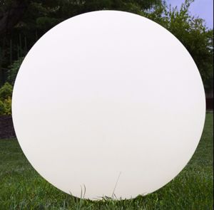 Lampada da terra per giardino 28cm led 5w 3000k sfera palla bianca linea light oh! garden