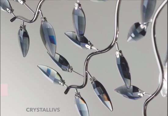 Affralux crystallivs plafoniera petali cristalli fum&egrave; cromo lucido per ingresso