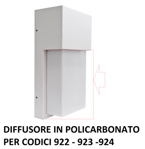 Ricambio policarbonato bianco per cod 922- 923 924