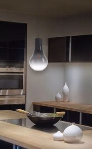 Lampadario per cucina moderna vetro trasparente grigio