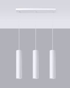 Lampadario per tavolo cucina moderna tre luci cilindri bianchi