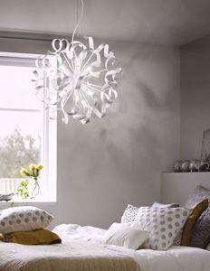 Vortex ideal lux lampadario per camera da letto riccioli metallo argento