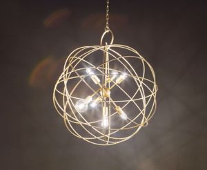 Konse ideal lux sp lampadario sfera oro 7 luci per salotto moderno