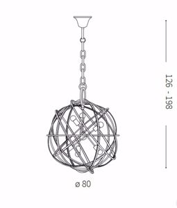 Konse ideal lux sp lampadario sfera oro 7 luci per salotto moderno