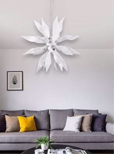 Ideal lux leaves sp8 lampadario per soggiorno moderno petali vetro bianco