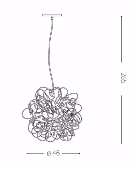 Dust ideal lux lampadario moderno fili intrecciati alluminio argentato 8 luci