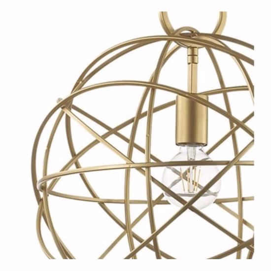 Konse ideal lux lampadario a sospensione oro satinato sfera 40cm