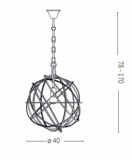 Konse ideal lux lampadario a sospensione oro satinato sfera 40cm
