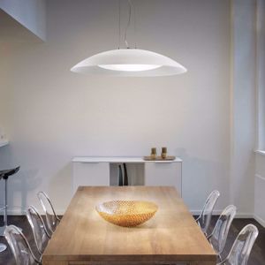 Ideal lux lena lampadario design per cucina doppio vetro bianco luce diffusa
