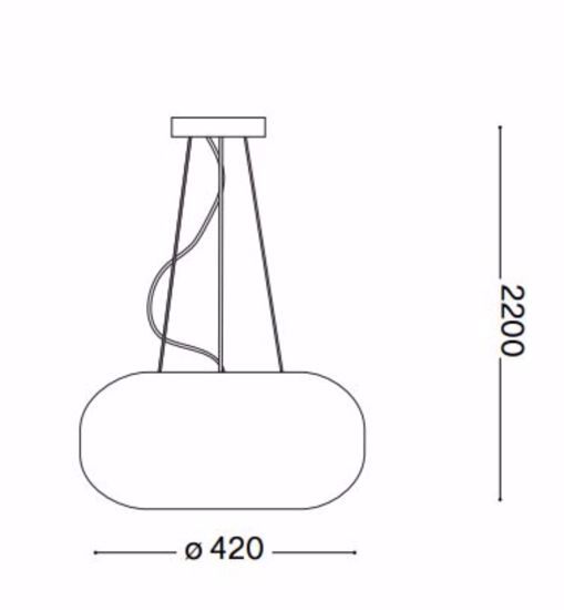 Ulisse ideal lux lampadario da cucina moderna vetro bianco 42cm