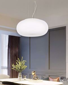 Ideal lux ulisse lampadario per salotto moderno vetro bianco 52cm