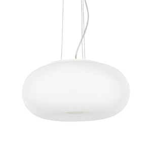Ideal lux ulisse lampadario per salotto moderno vetro bianco 52cm