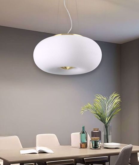 Arizona ideal lux lampadario per camera da letto sfera vetro con rigature