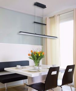 Lampadario per tavolo da cucina moderna nero led tricolor 18w