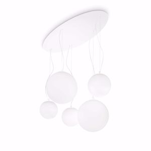 Ideal lux mapa sp5 bianco sospensione 5 luci per tavolo soggiorno