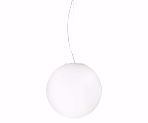 Ideal lux mapa riga lampadario per soggiorno boccia vetro bianco 40cm