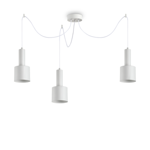 Holly sp3 ideal lux lampadario bianco tre luci da cucina con decentramento