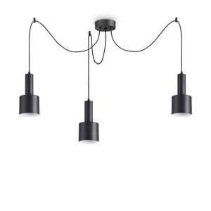 Holly sp3 nero ideal lux lampade a sospensione tre luci con decentramento