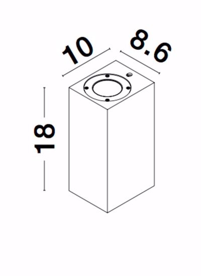 Applique di cemento per esterno squadrato luce gu10 ip65