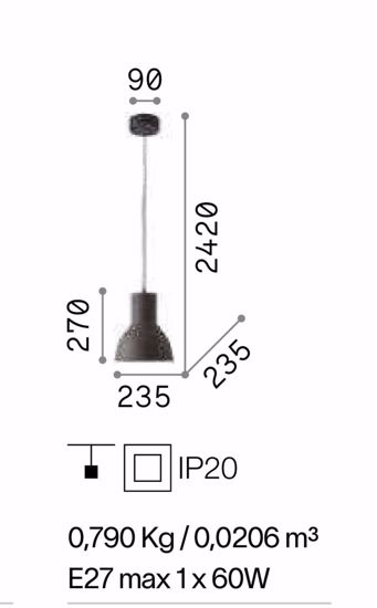 Lampadario ideal lux breeze da cucina moderna campana grigio scuro 23 cm
