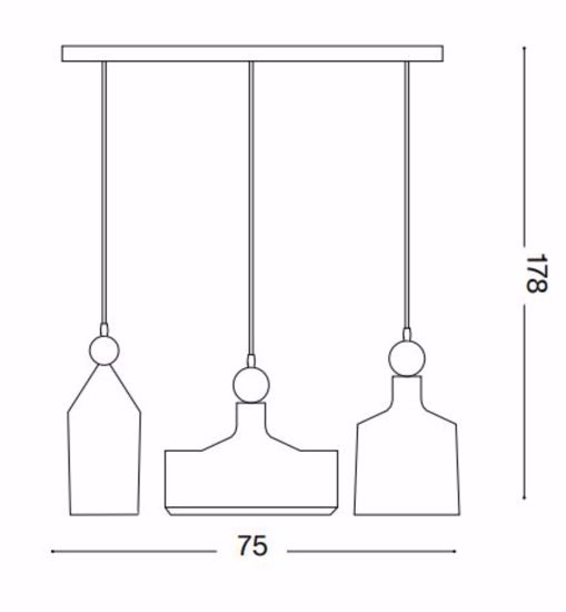 Ideal lux triade lampadario per cucina binario antracite tre luci cavi regolabili