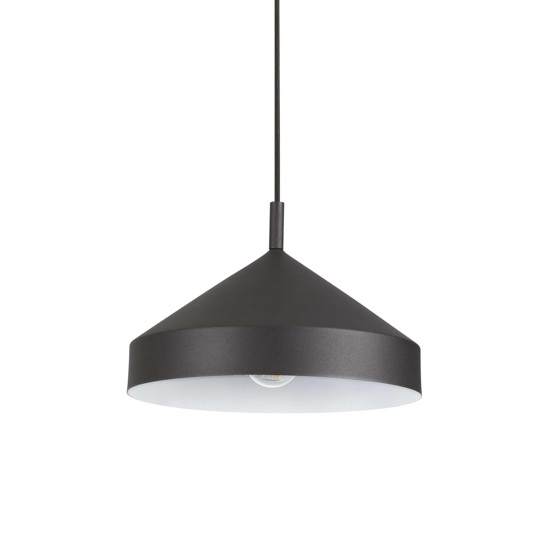 Ideal lux yurta lampadario nero design cono 30 cm per isola cucina moderna