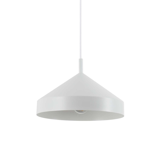Ideal lux yurta sp1 d30 lampadario bianco per cucina design cono 30cm