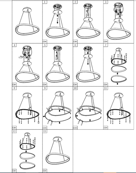 Lampadario vivida lifering bronzo led 60w 3000k 4000k per soggiorno dimmerabile