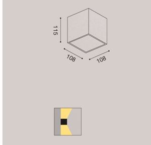 Applique esterno ip54 cubo ruggine marrone fp