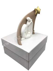 Presepe statuina moderna da tavolo 13cm tortora idea regalo natale