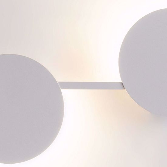 Applique cerchi bianco due luci led 16w 3000k per soggiorno moderno