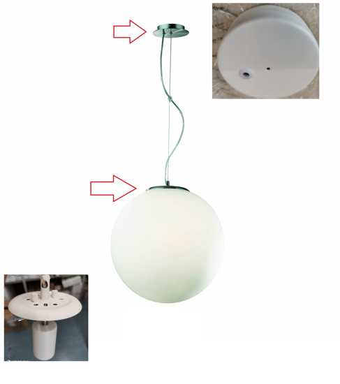 Mapa bianco sp1 d30 ideal lulx lampadario sfera vetro bianco