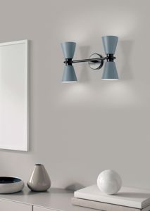 Applique lampada da parete moderna grigia 4 luci cono miloox graal