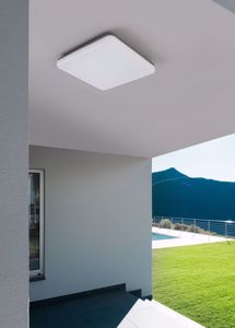 Plafoniera per esterno quadrata ip54 grigio scuro led 24w 3000k