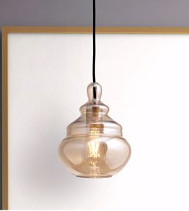 Adone miloox lampada a sospensione design moderno vetro miele da soggiorno