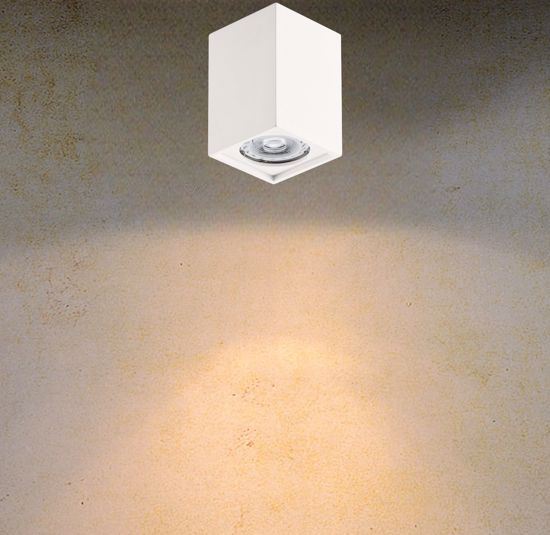 Isyluce faretto cubo da soffitto gu10 gesso bianco verniciabile