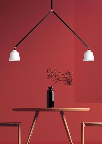 Miloox neoretro lampadario nero a sospensione due luci orientabili vetri bianchi per cucina